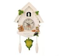 Whimsical Pendulum Cuckoo Clock for Wall Artistic For Home Decor for Various Environments (White Squirrel)