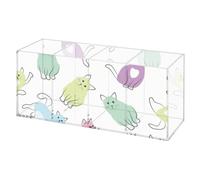 Whimsical Pet Art Pen Storage Desk Tidy for Men, 4 Compartments Makeup Brush Holder Organiser, Acrylic Make Up Brush Container, Square Pen Holder Desk Pencil, Pot, Table Organiser Office