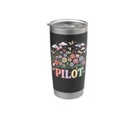 Whimsical Pilot Floral Airplanes Aviation Dream Stainless Steel Insulated Tumbler