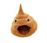 Whimsical Poop Emoji Cat Bed House Cave - Plush Suede Pet Hideout with Premium PP Cotton Filling - Cozy Kitty Sleeping Pod - Novel Design Indoor Cat Furniture - Soft Cotton Velvet Interior (M)