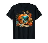 Whimsical Pumpkin Aquarium Tropical-Fish Coral-Reef Art Value Graphic T-Shirt