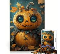 Whimsical Pumpkin Autumnal Decor Puzzles for Teenagers 1000 Piece Intellect Skill Tranquil Escape Clean Join (38x26cm)