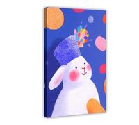 Whimsical Rabbit Canvas Poster Wall Art Decor Print Picture Paintings for Living Room Bedroom Decoration 24x36inch(60x90cm)