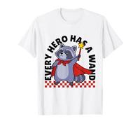 Whimsical Raccoon Superhero Design - Every Hero Has a Wand T-Shirt