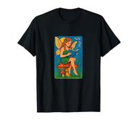 Whimsical Reading Fairy Sitting with Mushroom Fantasy T-Shirt
