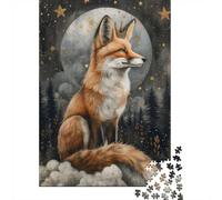Whimsical Red Fox Artwork 1000 Piece Jigsaw, New Year Gift, 52x38cm/1000pcs | For adult puzzle fans at Christmas: Adult jigsaw puzzle with 1000 pieces; for family downtime during the festive period.
