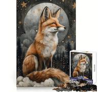 Whimsical Red Fox Artwork 1000 Piece Jigsaw Puzzles for Adults Jigsaw Critical Think Mindful Escape Firm Fit Ideal Xmas Gift (50x75cm)