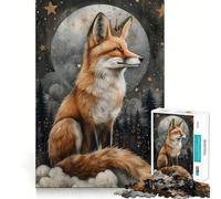 Whimsical Red Fox Artwork 1000 Piece Teenager Puzzles Brain Boosting Play Tight Interlock No Gaps Relaxing Indoor Group Activity (38x26cm)