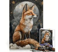 Whimsical Red Fox Artwork Adult Jigsaw Puzzle1000 Pieces Memory Ability Relaxed Leisure Secure Join Warm Xmas Gift (38x52cm)