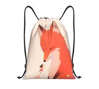 Whimsical Red Fox Drawstring Bag Portable Gym Bag Versatile Sports Backpack For Travel Beach Students 36X42Cm