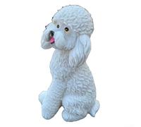 Whimsical Resin Teddy Dog Outdoor Sculpture, Crafted With Weather Resistant Material And Detailed Hand Painting For Garden Use(White)