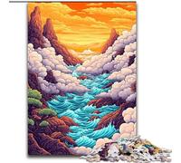 Whimsical Sea of Clouds Jigsaw Puzzles for Adults 1000 Pieces, Fun Games Every Piece Is Unique - Challenging Family Fun Game (26x38cm)