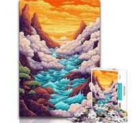 Whimsical Sea of Clouds JigsawPuzzle 1000 Pieces for Adults,Decompressing Intellectual Educational Toy Birthday Present,Gifts,Wall Art (38x26cm)