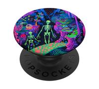 Whimsical Skeleton Fantasy Art Vibrant Cosmic Landscape PopSockets Adhesive PopGrip