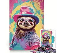Whimsical Sloth Pastel 1000 Piece Teenager Puzzles Brain Boosting Play Tight Interlock No Gaps Relaxing Indoor Group Activity (50x75cm)