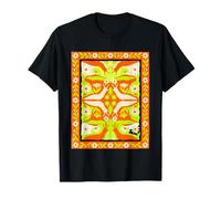 Whimsical Slug Silhouette Folk Art Daisy Pattern T-Shirt