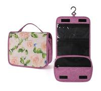Whimsical Soft Pastels Impressionist Travel Toiletry Bag for Women,Hanging Makeup Organizer with Hook for Shampoo