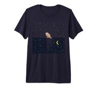 Whimsical Sparrow Bird Dream Fantasy Scene Stars & Moon Premium T-Shirt