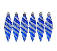 Whimsical Spiral Ball Ornaments for Christmas Tree, Fun Decorations for Any Festive Occasion (Blue)