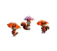 Whimsical Squirrel Garden Stakes 3 Pack Cute Acrylic Lawn Ornaments Weather Resistant Yard Decor For Outdoor Flower Bed Balcony Patio Multicolored 15cm