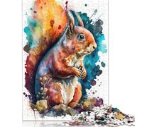 Whimsical Squirrel Puzzle Jigsaws 500 Pieces for Adults Wood Puzzle Jigsaws Brain Teaser Puzzle 500pcs (52x38cm)