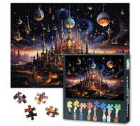Whimsical Starlight Carousels Jigsaw Puzzles for Adults 1000 Pieces, Spinning Through The Cosmos and Granting Celestial Rides 1000 Piece Jigsaw Puzzle, for Adults, 19.5 x 27.5 Inch