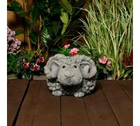 Whimsical Stone Cast Ram Planter for Garden or Patio