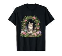 Whimsical Tabby Cat Rose Garden Ivy Arch T-Shirt