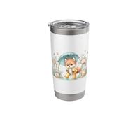 Whimsical Umbrella Fox Illustration Stainless Steel Insulated Tumbler
