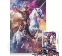 Whimsical Unicorn Cat 1000 Piece Jigsaws for Adults Puzzle Memory Power Serene Activity Seamless Fit Holiday Present (38x52cm)