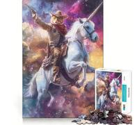 Whimsical Unicorn Cat Jigsaw Puzzle 1000 Recall Fun Play Advanced Laser Cutting Tech Holiday Indoor Entertainment Toy (50x75cm)