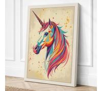 Whimsical Unicorn Maximalist Canvas Wall Art Print 18x12 Inch (46 x 30 cm)