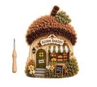 Whimsical Village 3D Fabric Poke Art Kit, DIY Home Decor Craft
