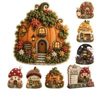 Whimsical Village 3D Fabric Poke Art Kit Floral Mushroom Cottage Craft Set