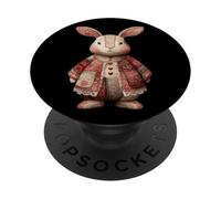 Whimsical Vintage Patchwork Easter Bunny Rabbit PopSockets Adhesive PopGrip