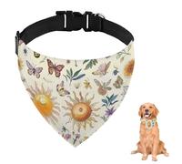 Whimsical Watercolour Sun Dog Bandana With Adjustable Strap D Ring Dog Neckerchief Pet Bibs Triangle Pet Triangle Neckerchief Accessories Puppy Dogs Cats Decor Machine Washable