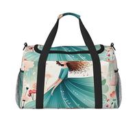 Whimsical Whispers Print Travel Duffel Bag for Men & Women, Foldable Travel Bags and Spacious Weekender Tote Bag for Storage Toiletry Luggage Personal Item, Black, L