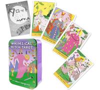 Whimsical Witch Tarot in a Tin Tarot Divination with Japanese Instruction Manual FLATLAND Genuine Tarot Cards, 78 Cards