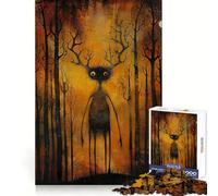 Whimsical Woodlander Jigsaw Puzzle for Teenagers 1000 Pieces Sharp Recall Quiet Recreation Uniform Cut Unique Xmas Gift (38x26cm)