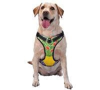 Whimsical Yellow Flowers In Vase No Pull Dog Harness Adjustable Reflective Oxford Easy Control Medium Large Dog Harness