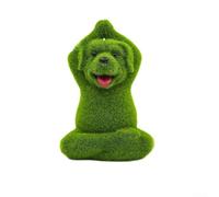 Whimsical Yoga Dog Statue for Garden Decor Featuring Flocked Moss Texture and Peaceful Meditation Pose
