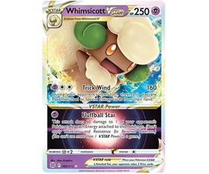 Whimsicott VSTAR 065/172 Rare VSTAR Pokemon Card (SWSH Brilliant Stars) + 1x TitanCards® Toploader