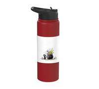 Whimsigoth Black Cat Cauldron Mixing Art Stainless Steel Insulated Water Bottle