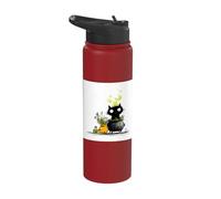 Whimsigoth Black Cat Cauldron Sketch Stainless Steel Insulated Water Bottle