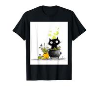 Whimsigoth Black Cat Cauldron Sketch T-Shirt