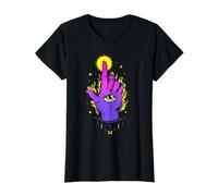 Whimsigoth Esoteric Mystical Hand All Seeing Eye WitchCore Value Graphic T-Shirt, Women, Black, L