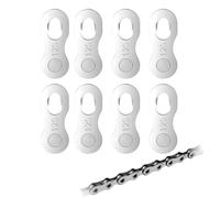 Whimsigulp 4 Pairs 12 Speed Chain Link Set For Bicycle, Reusable Steel Chain, Missing Link Repair Kit, Silver