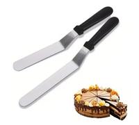 Whimsigulp Cake Spatula Set - Professional Stainless Steel Offset Spatula & Palette Knife with 15cm and 20cm Blades, Durable Handle Frosting & Icing Tools for Cake Decorating, Pastry and Baking