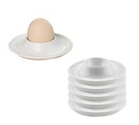 Whimsigulp Egg Cups, 6 Pcs Plastic Egg Holders for Soft and Hard Boiled Eggs, Classic White Design, Microwave and Dishwasher Safe