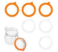Whimsigulp Jar Seals Replacement, 6 Pcs Silicone Airtight Seal Rings, Leakproof Gaskets for Mason Regular Mouth Glass Canning Jars, Food Preservation and Home Storage, 3.74 Inch